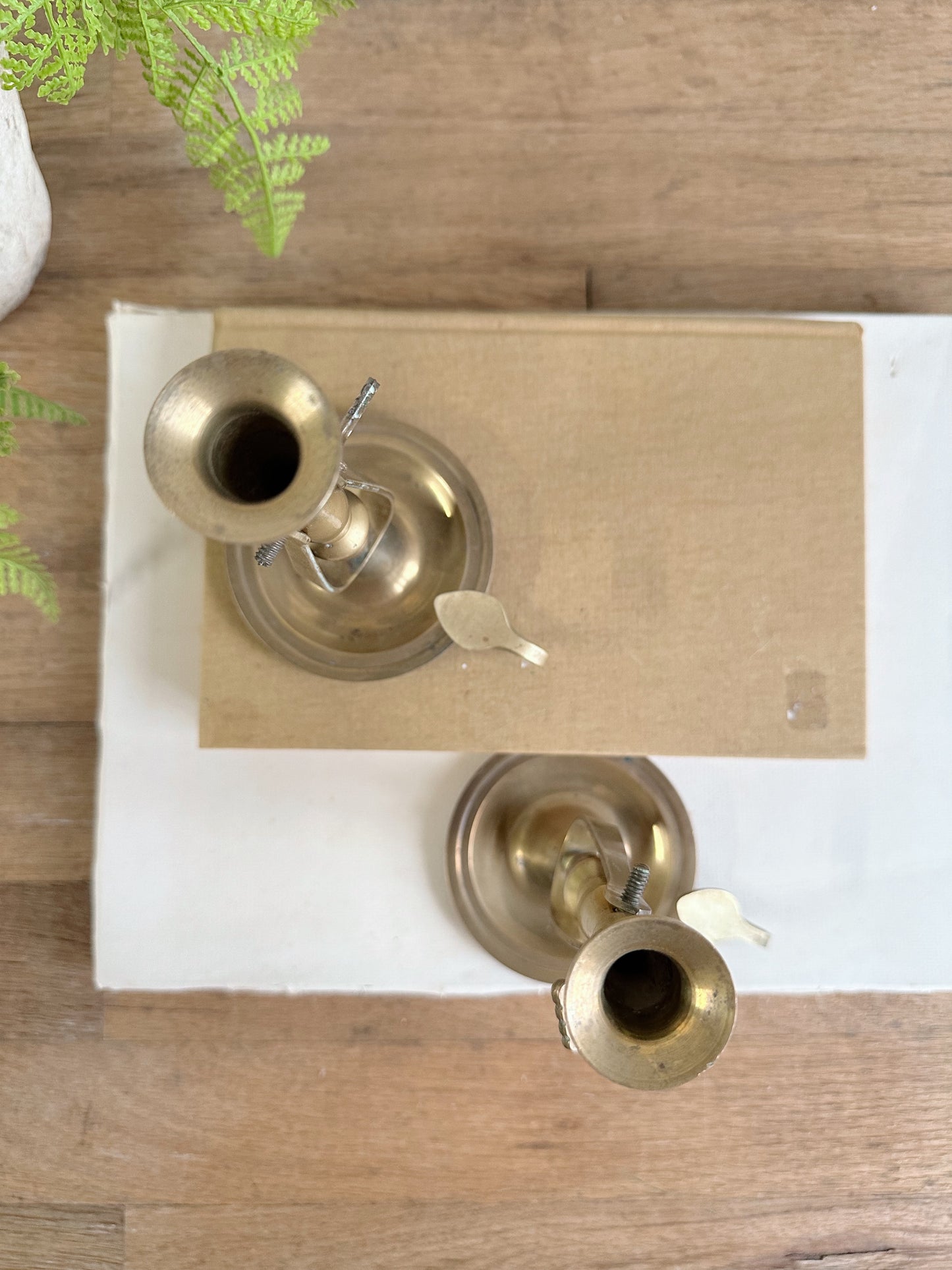 Pair of Vintage Brass Nautical Candle Holders