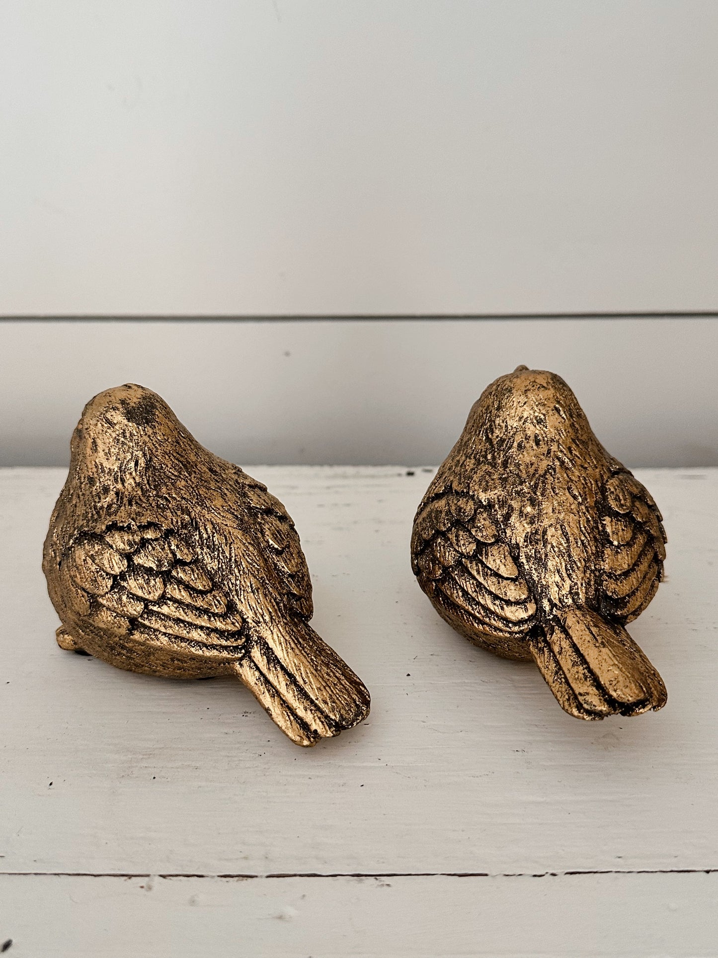 Pair of Burnished Gold Birds