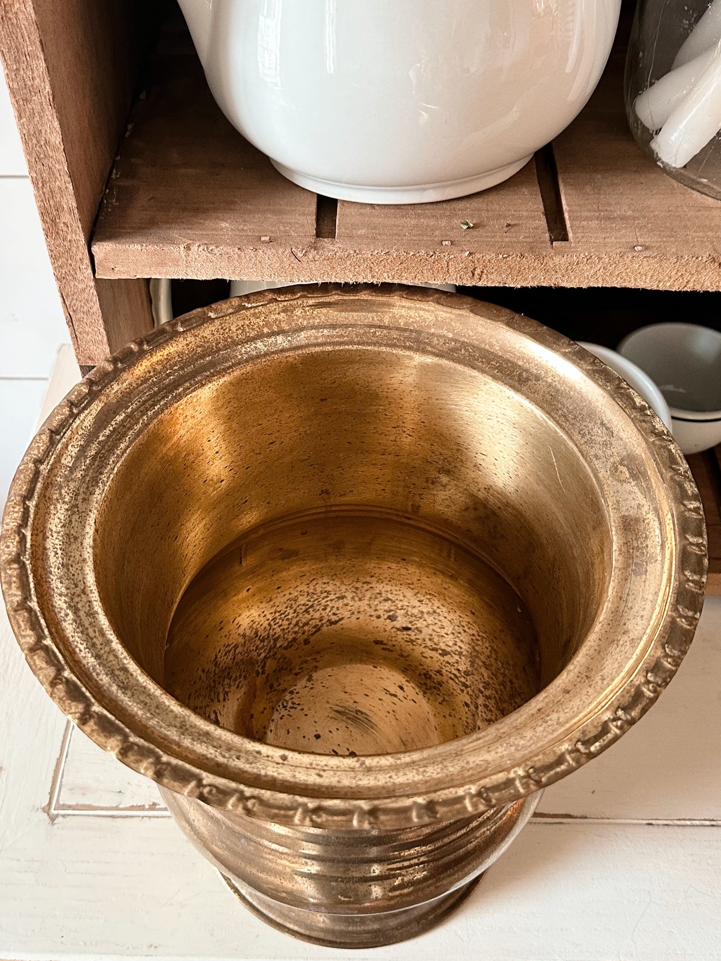 Vintage Lacquered Brass Champagne Bucket