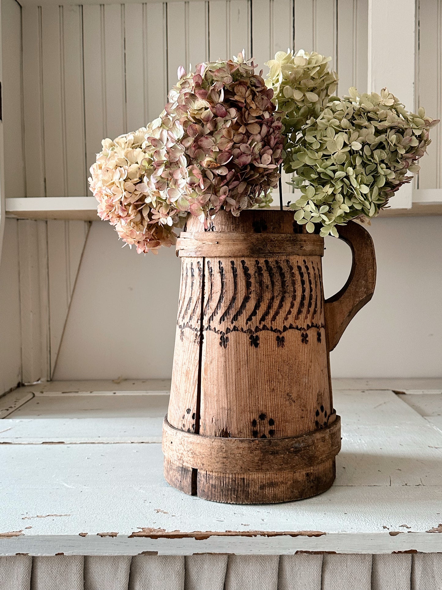 Beautiful Antique Wood Tankard