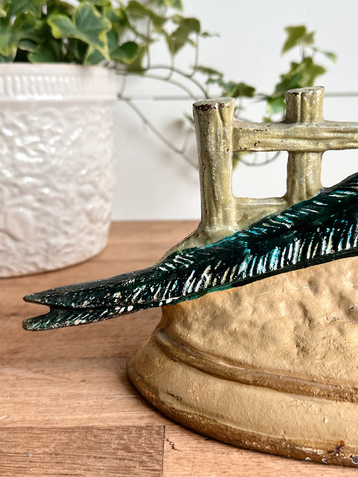 Vintage Cast Iron Pheasant Door Stop