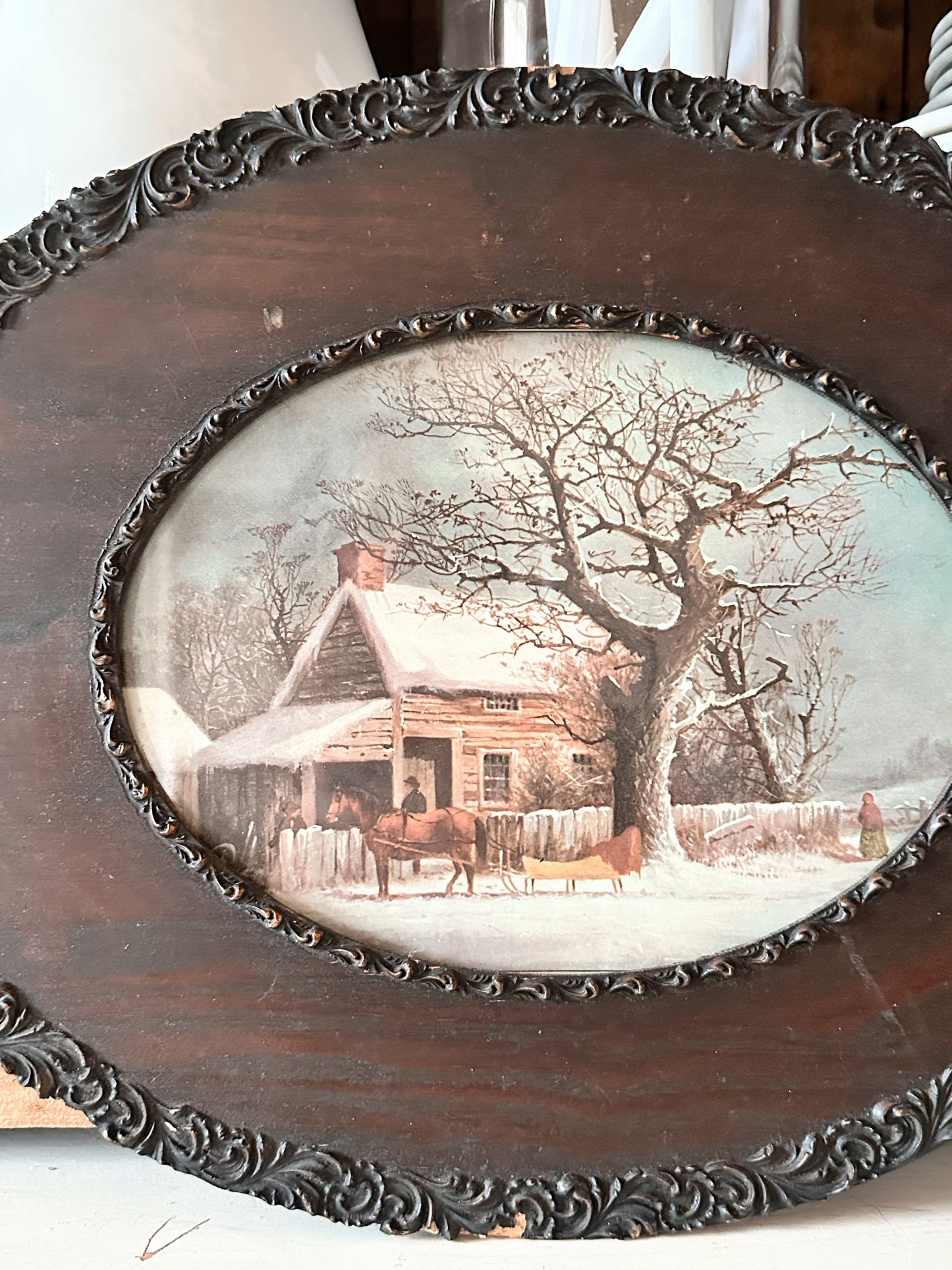 Beautiful Antique Wood Framed Print
