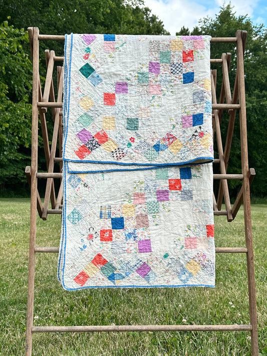 Vintage Snowball Variation Crib Quilt