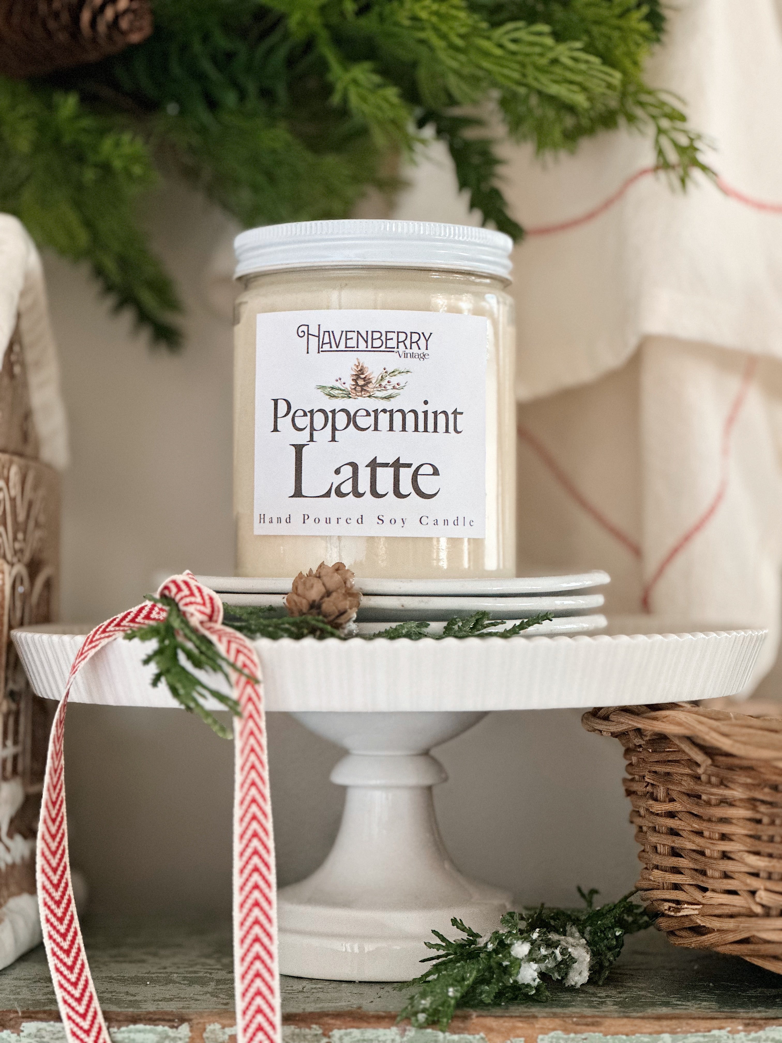 Hand Poured Peppermint Latte Candle