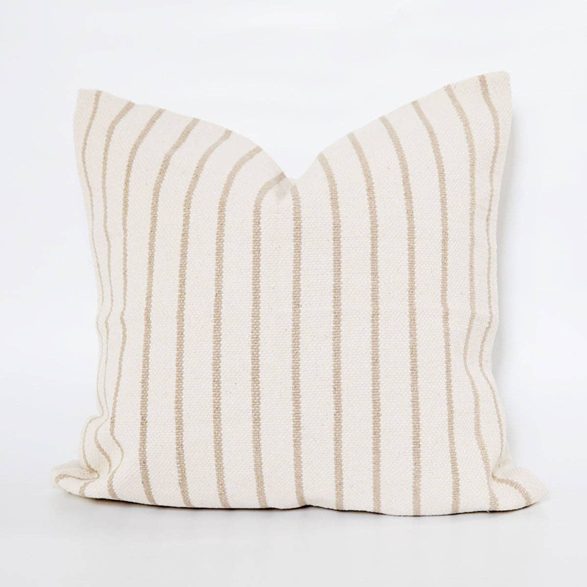 Woven Natural Pinstripe Pillow Cover