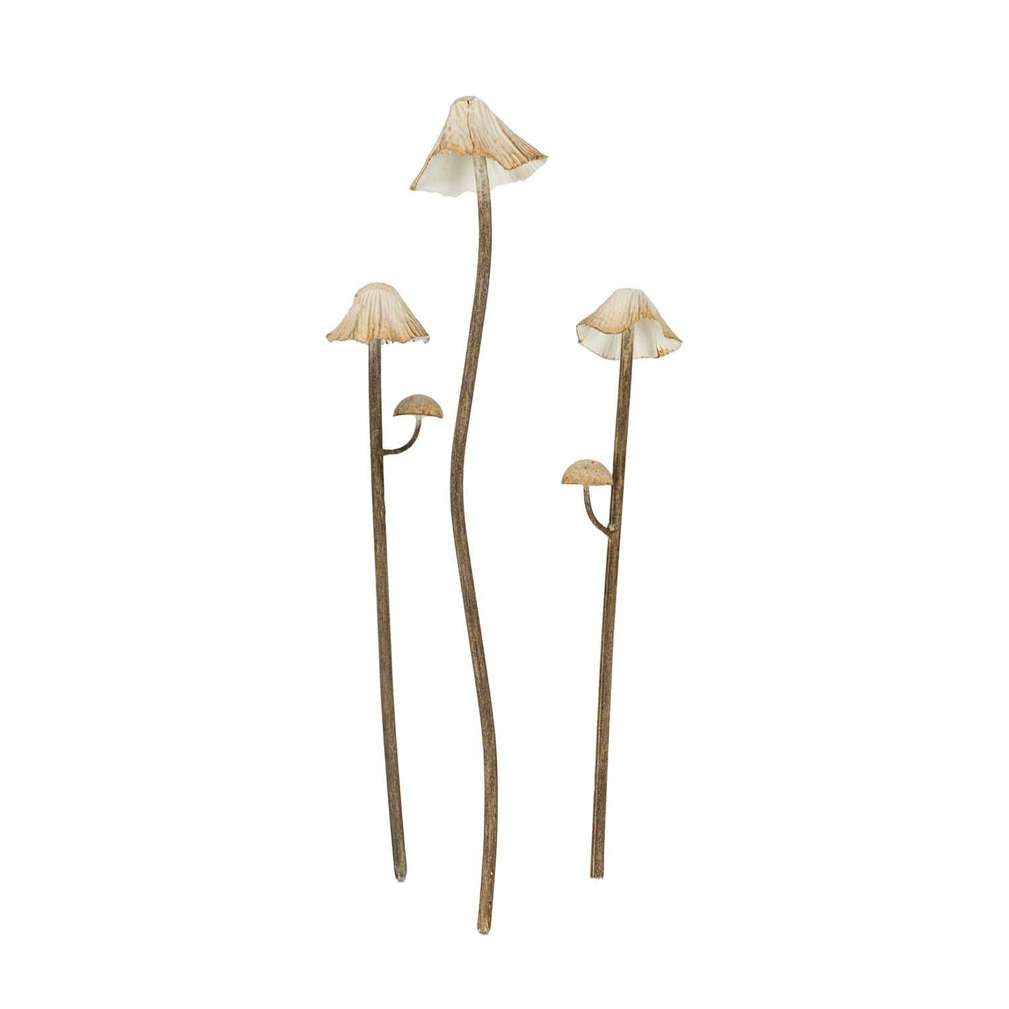 Set of 3 Shabby Chic Mushroom  Plant Stakes