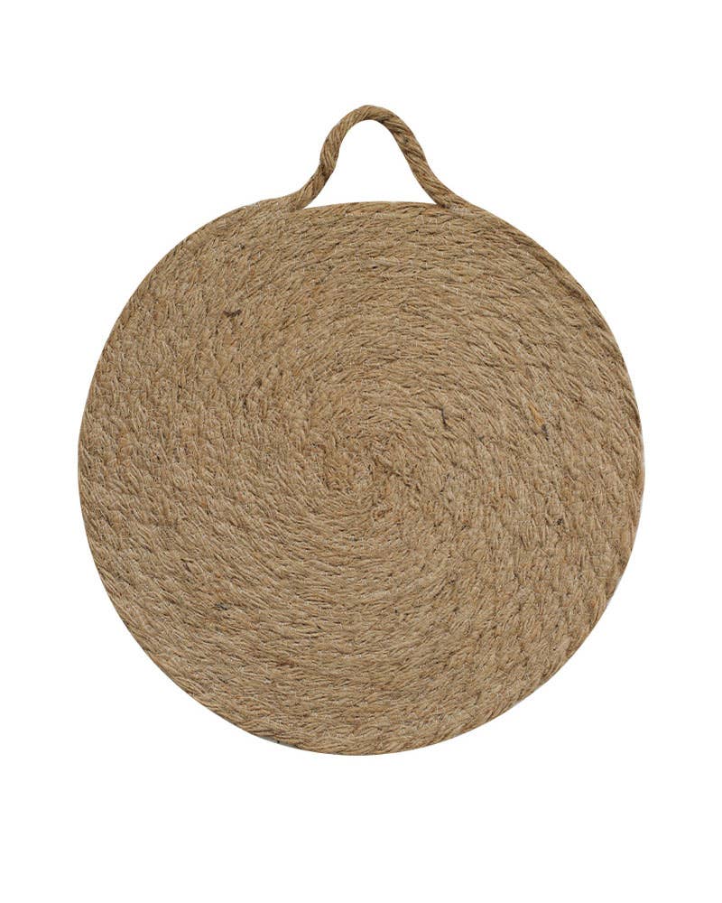 Round Woven Natural Trivets with Handles (set of 3)