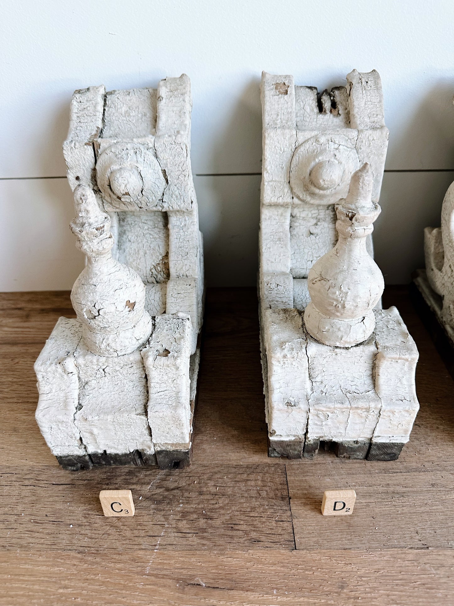 Perfectly Petite Deep Relief Antique Chippy Corbels