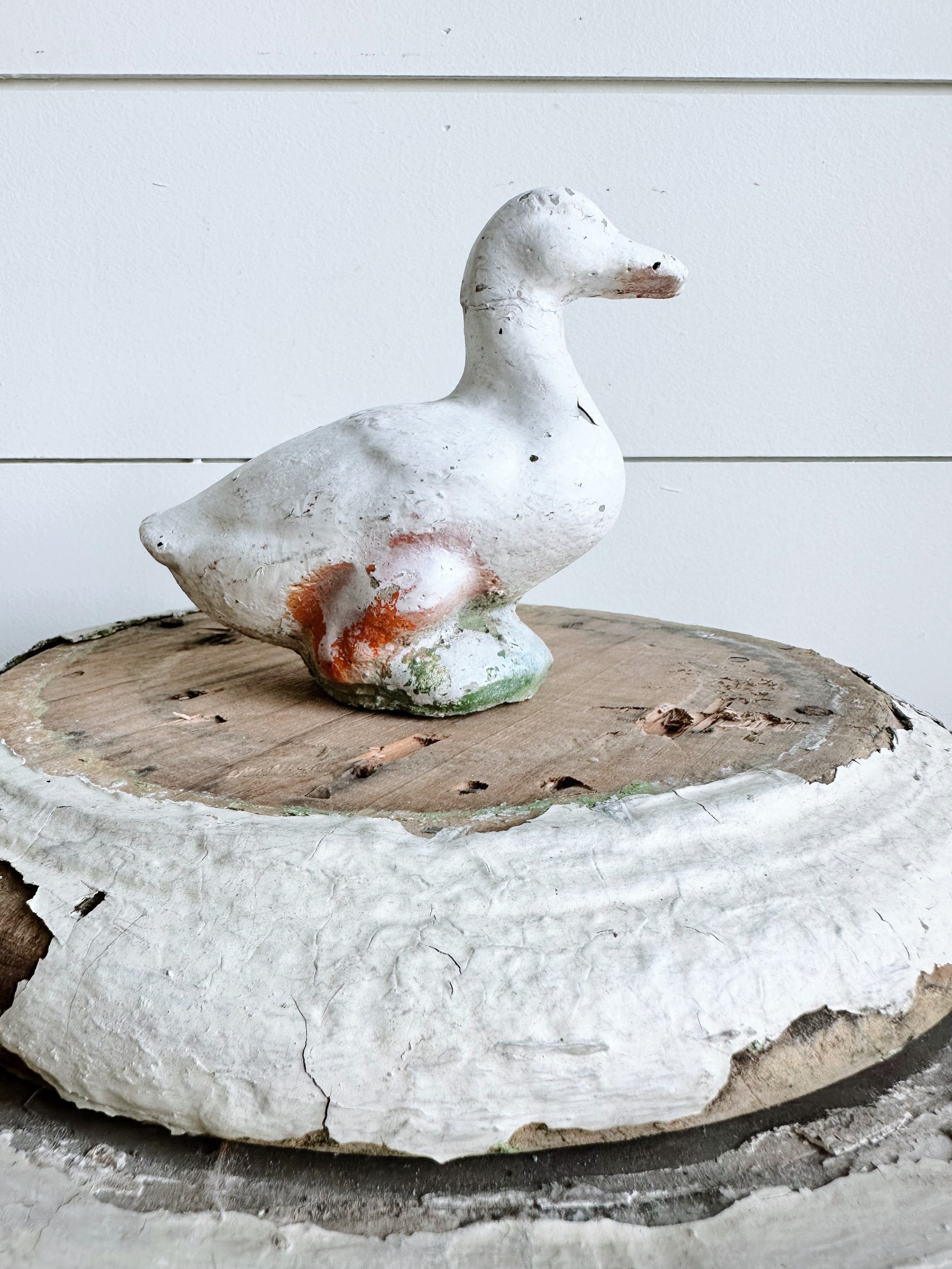 Chippy Vintage Concrete Duck