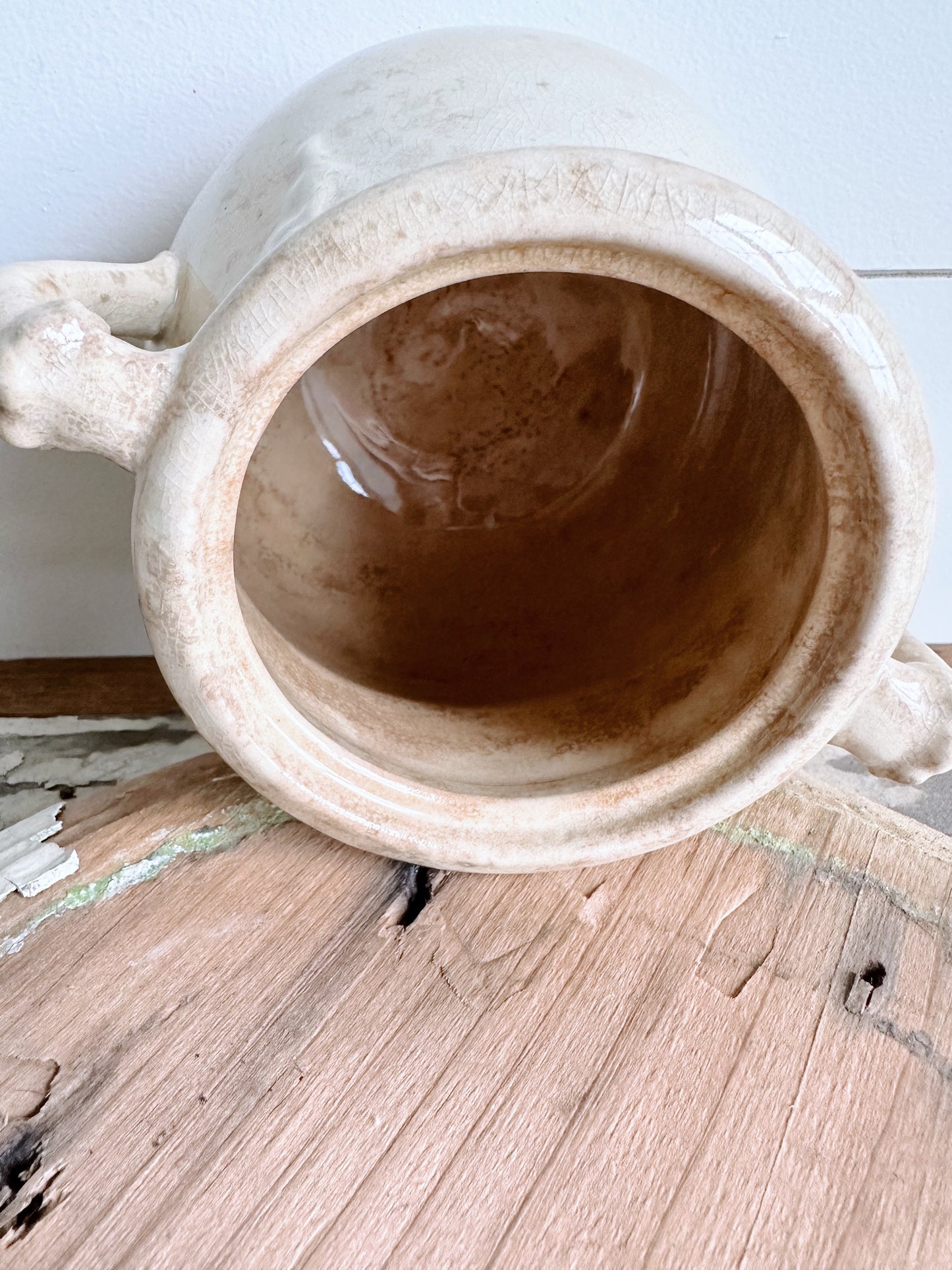 Beautifully Stained Ironstone Sugar Pot