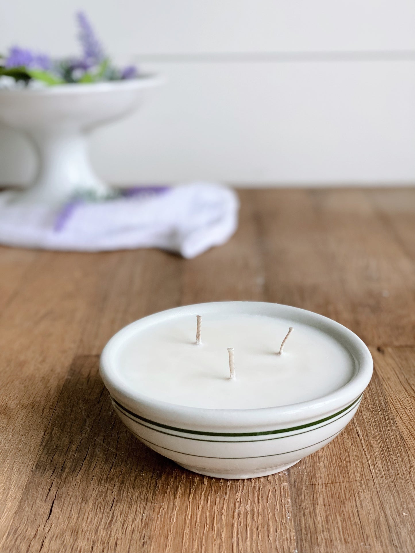 Hand Poured Eucalyptus & Lavender in a Vintage Restaurant Ware Bowl