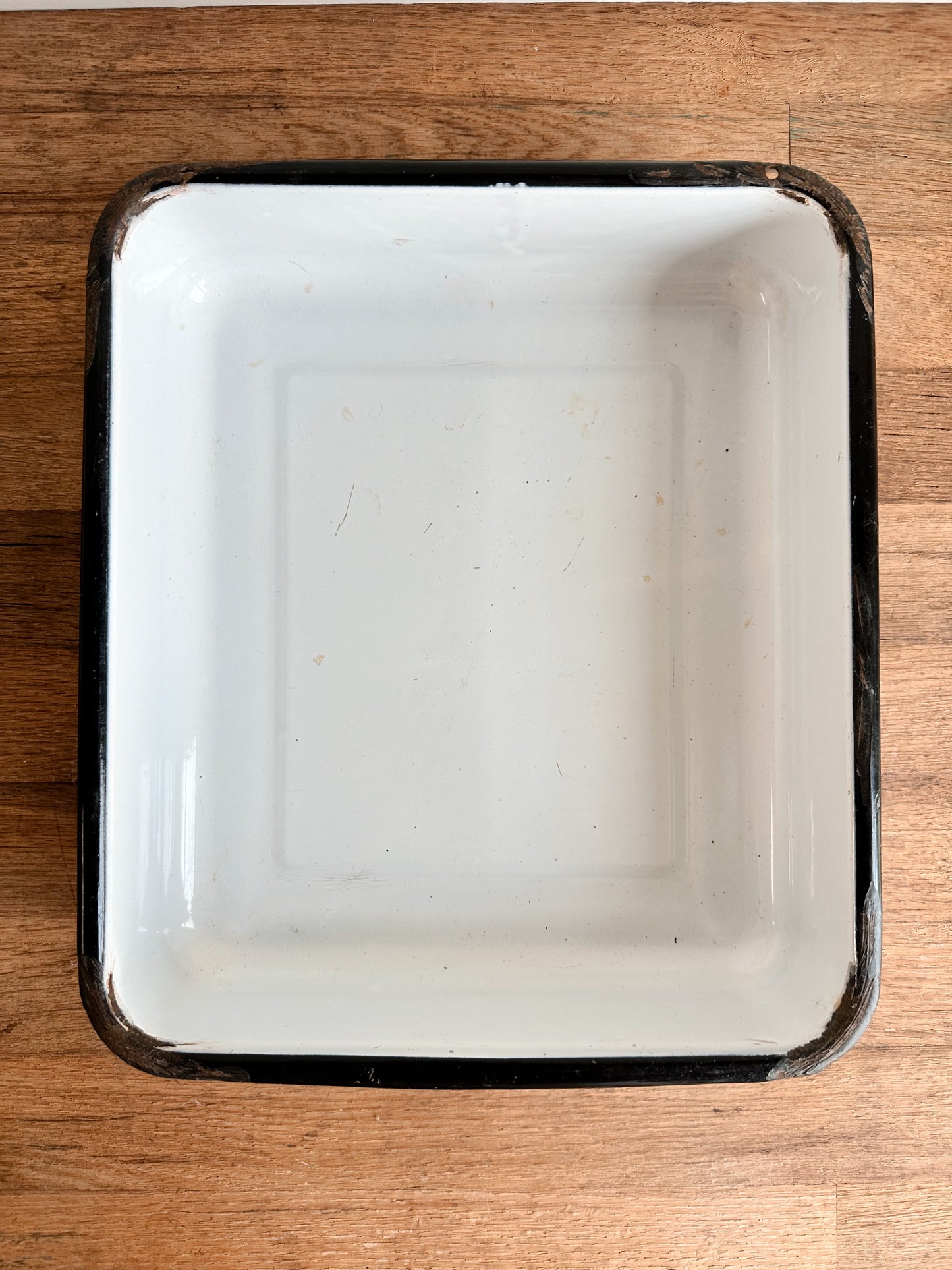 Set of Two Vintage Enamelware Trays