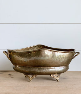 Beautiful Vintage Brass Footed Planter