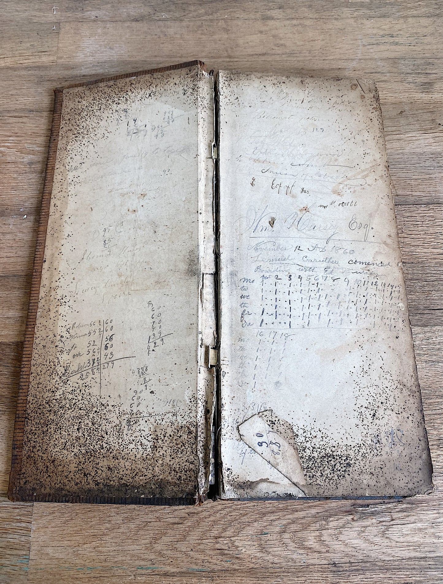 Antique 1853 Suede Bound Country Store Ledger