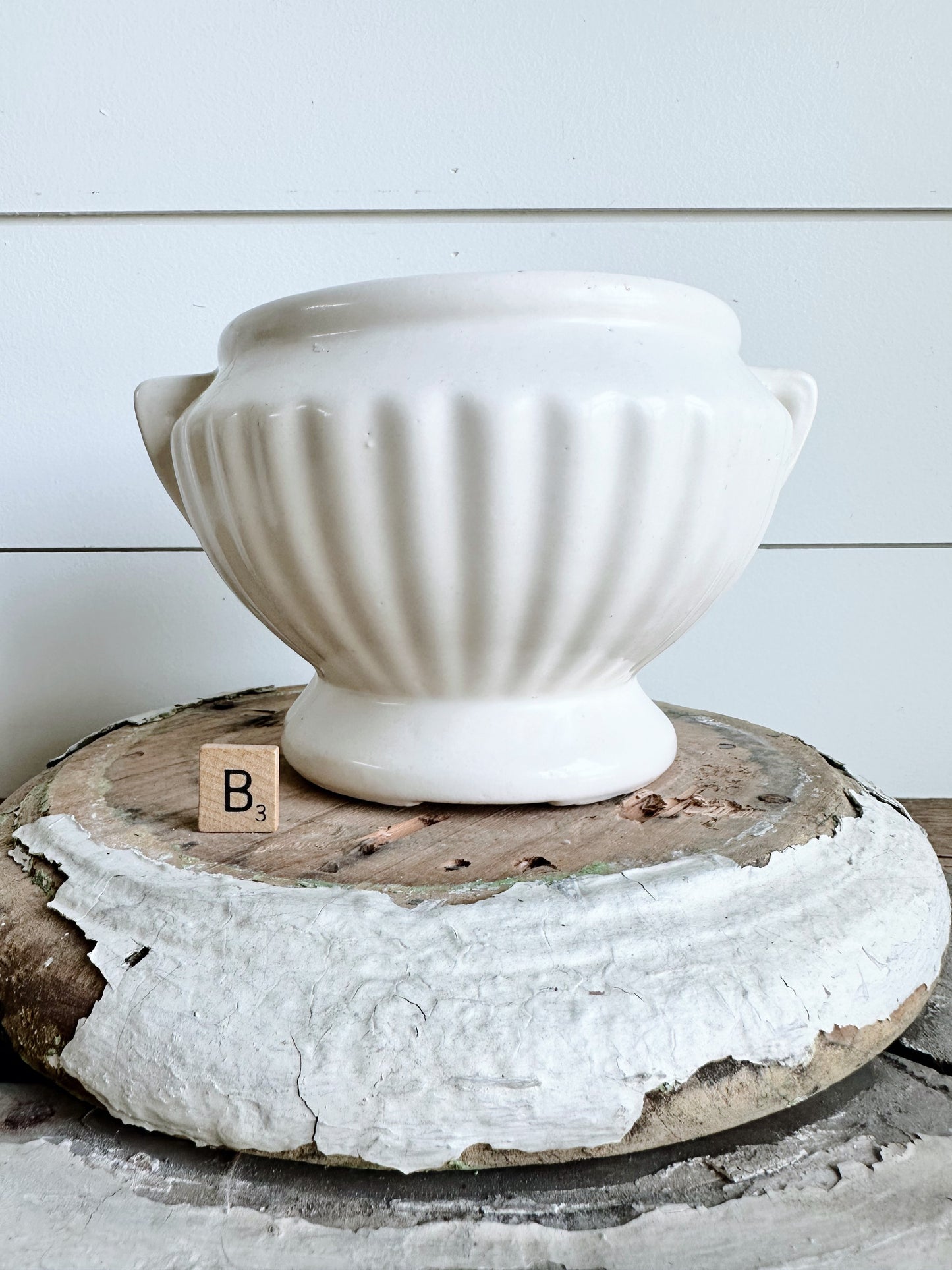 Creamy White Vintage Planter