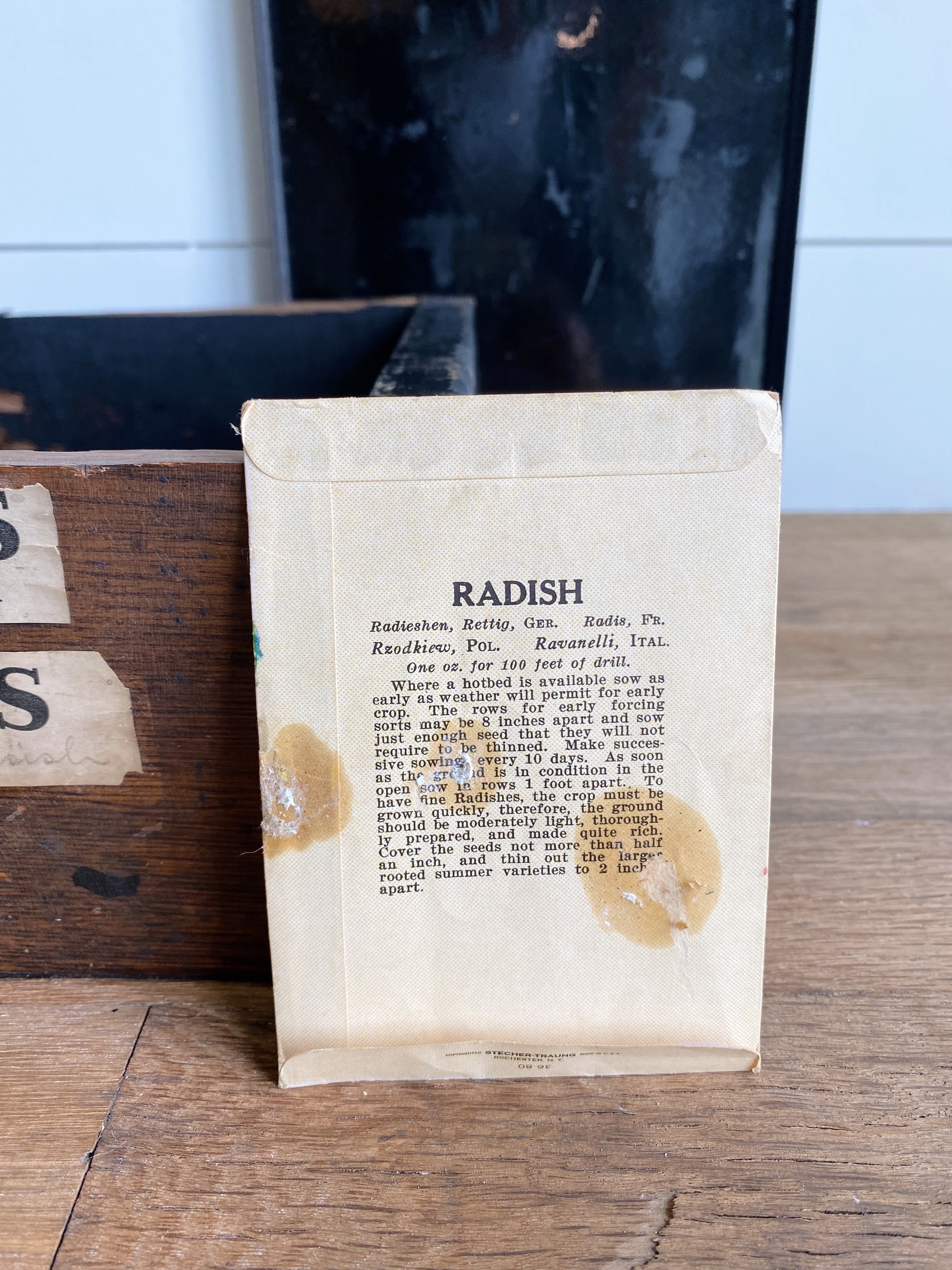 Vintage Radish Seed Box