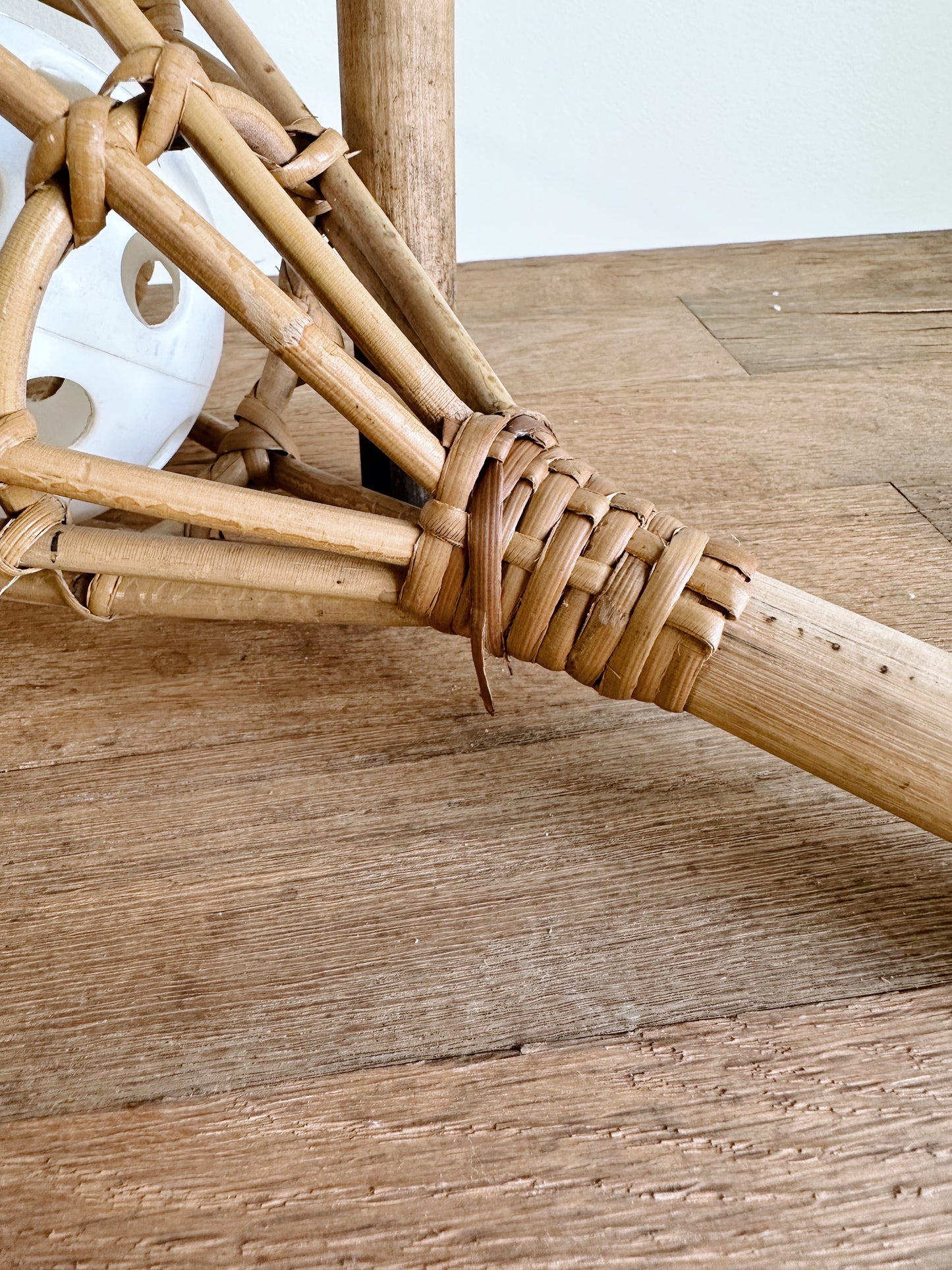 Vintage Rattan Scoop & Throw Game