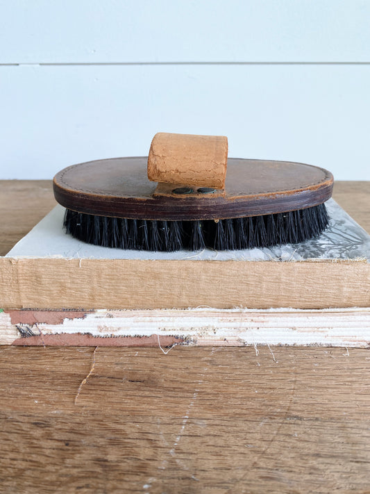 Vintage Leather Horse Brush