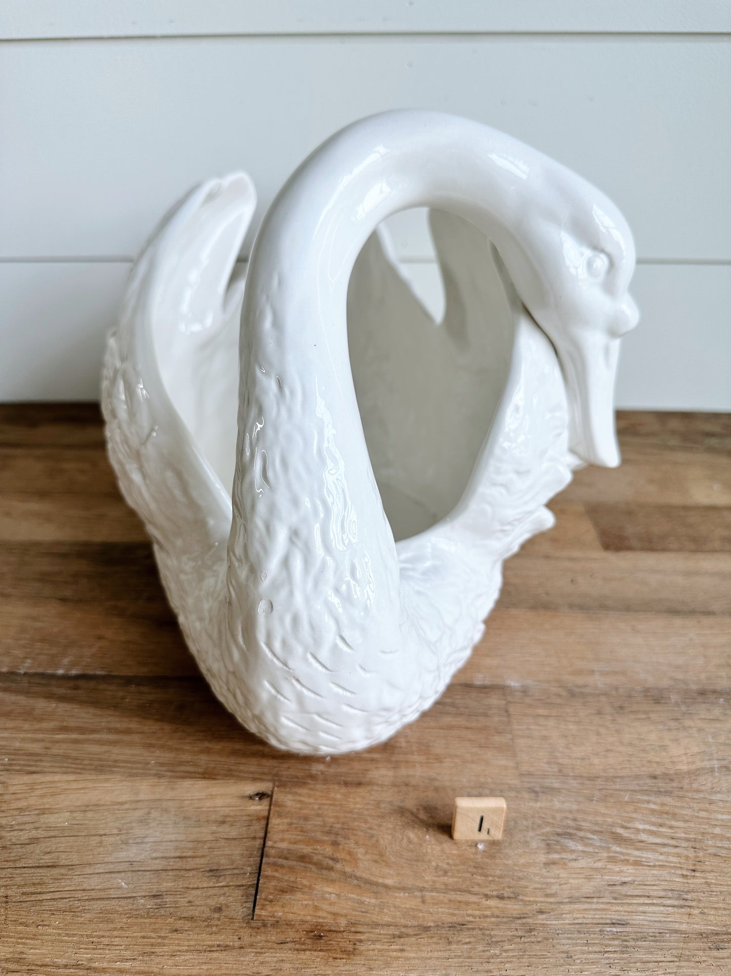 Big Beautiful Vintage Swan Planter