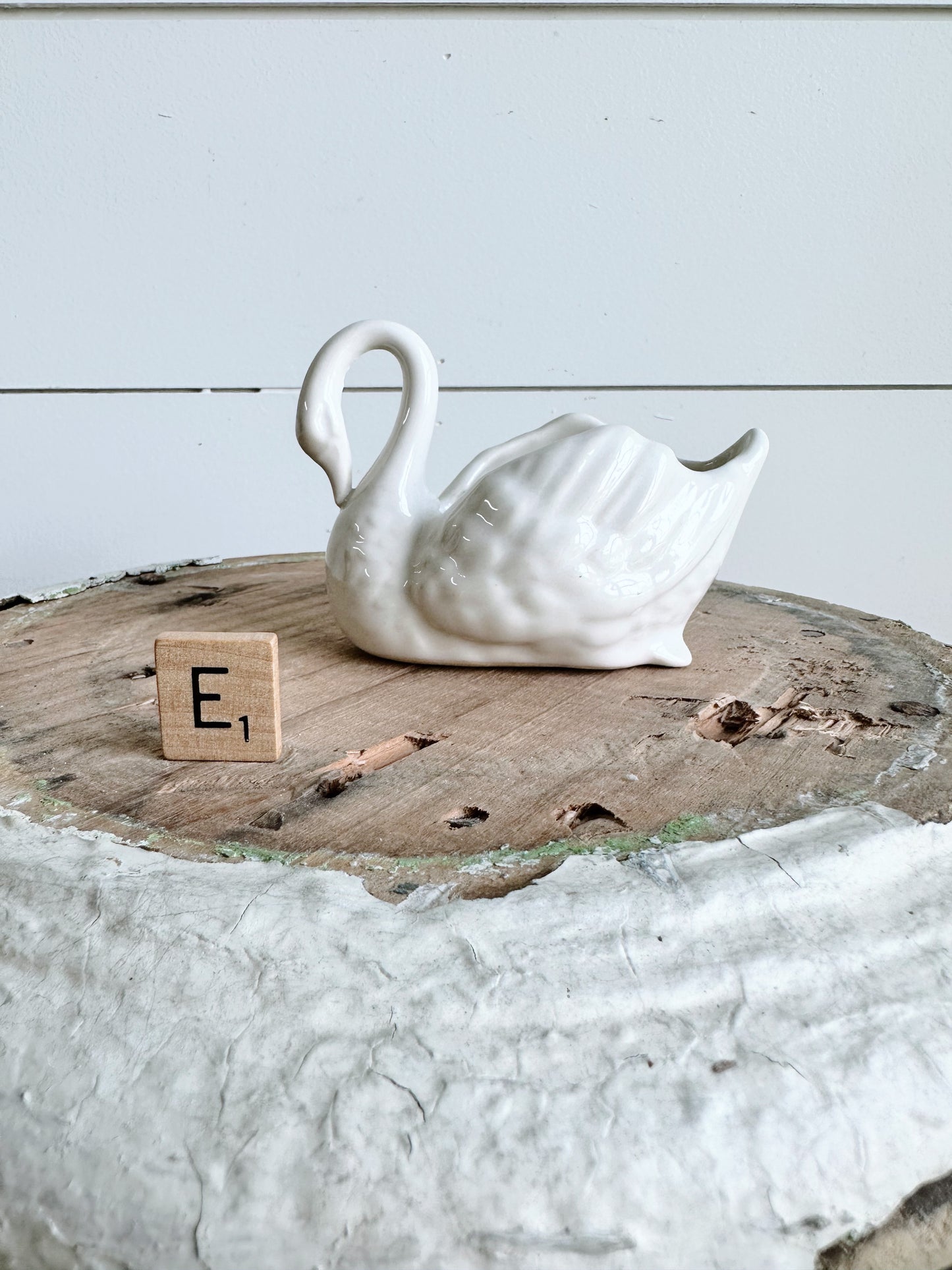 Petite Vintage Swan Planter