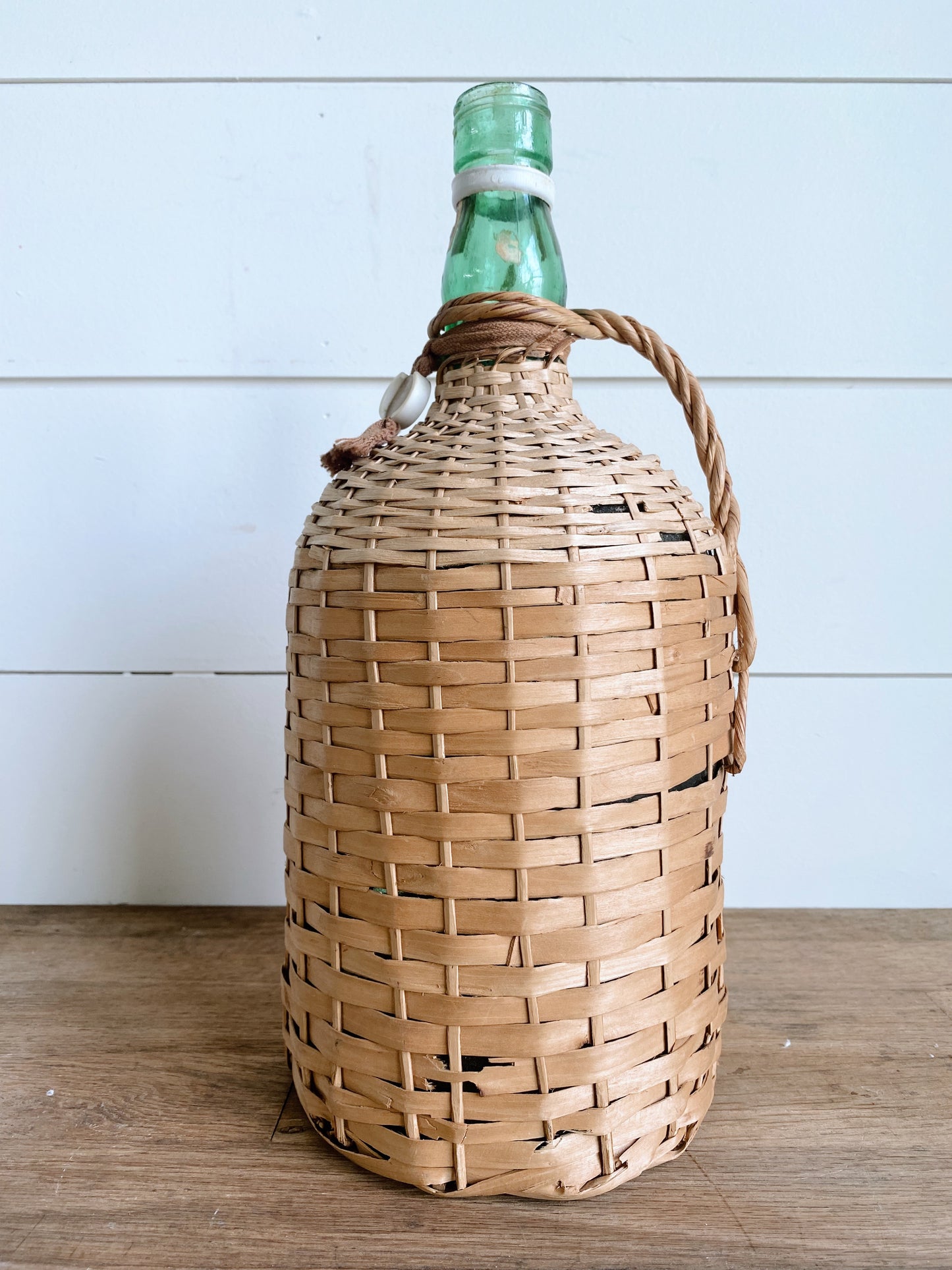 Large Demijohn with Pretty Green Glass Bottle