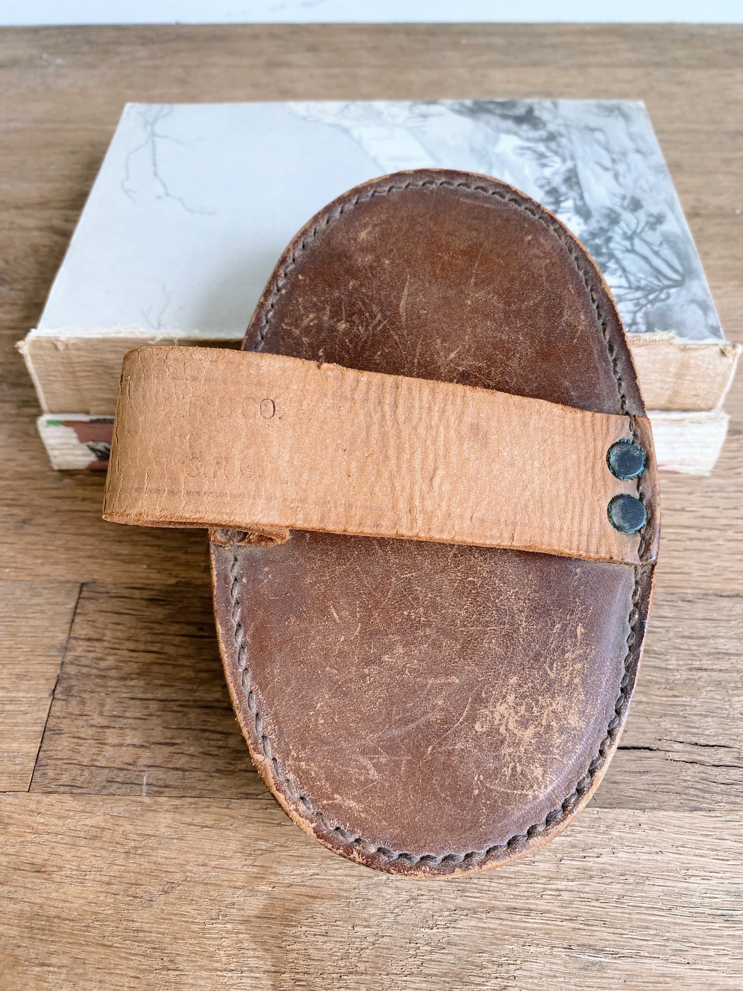 Vintage Leather Horse Brush