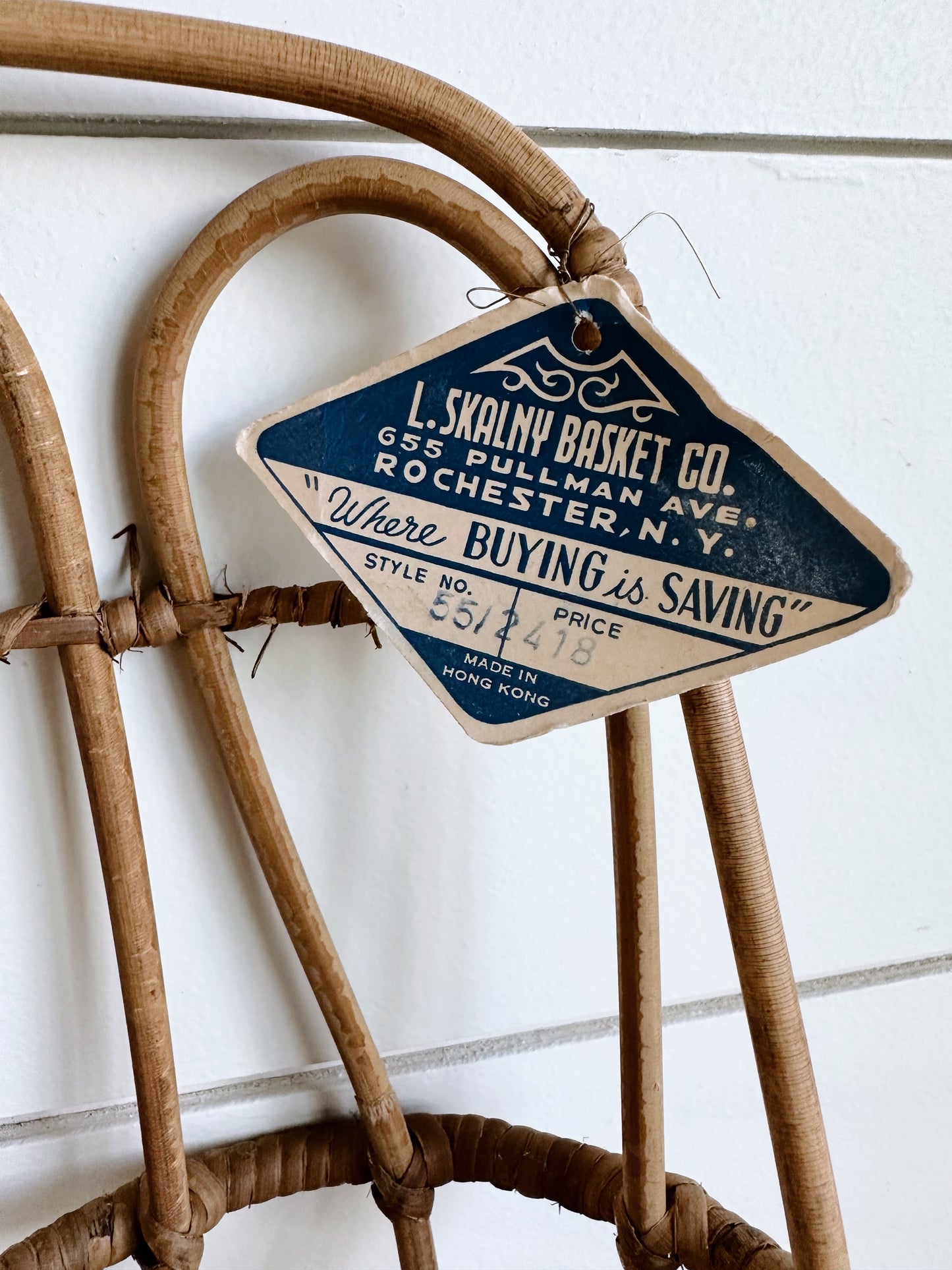 Vintage Rattan Scoop & Throw Game