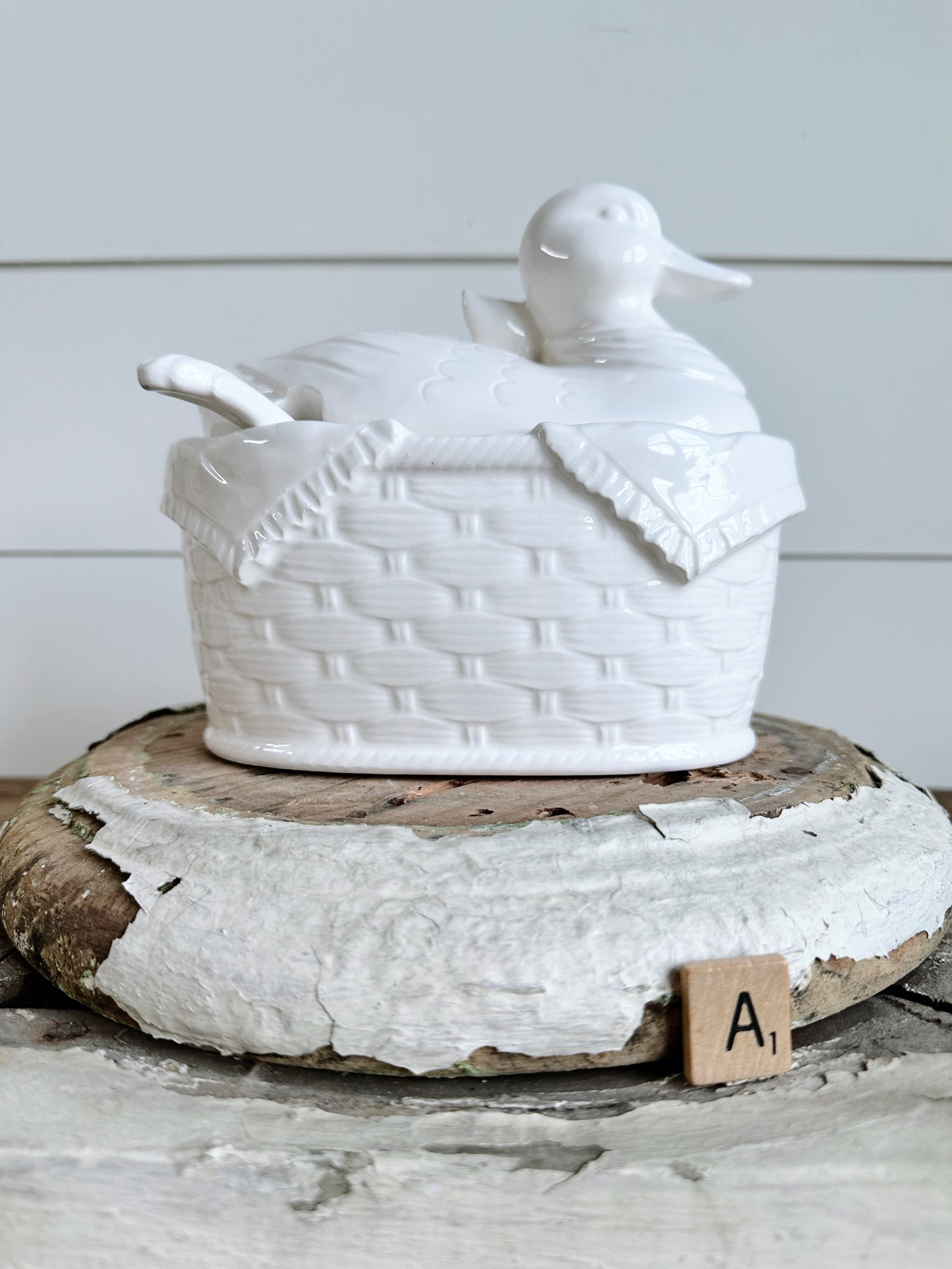 Vintage Duck on a Nest Tureen with Ladle (Japan)