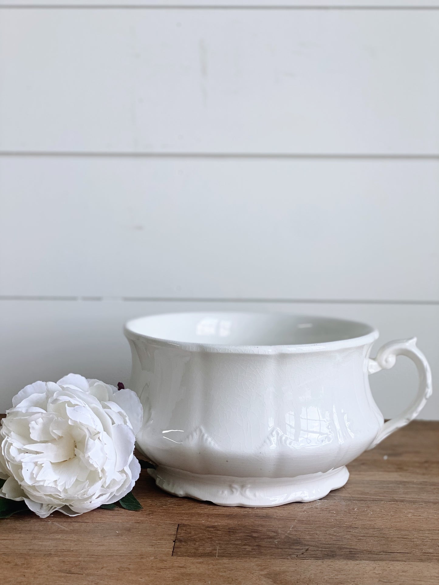 Pretty Antique Ironstone Chamber Pot