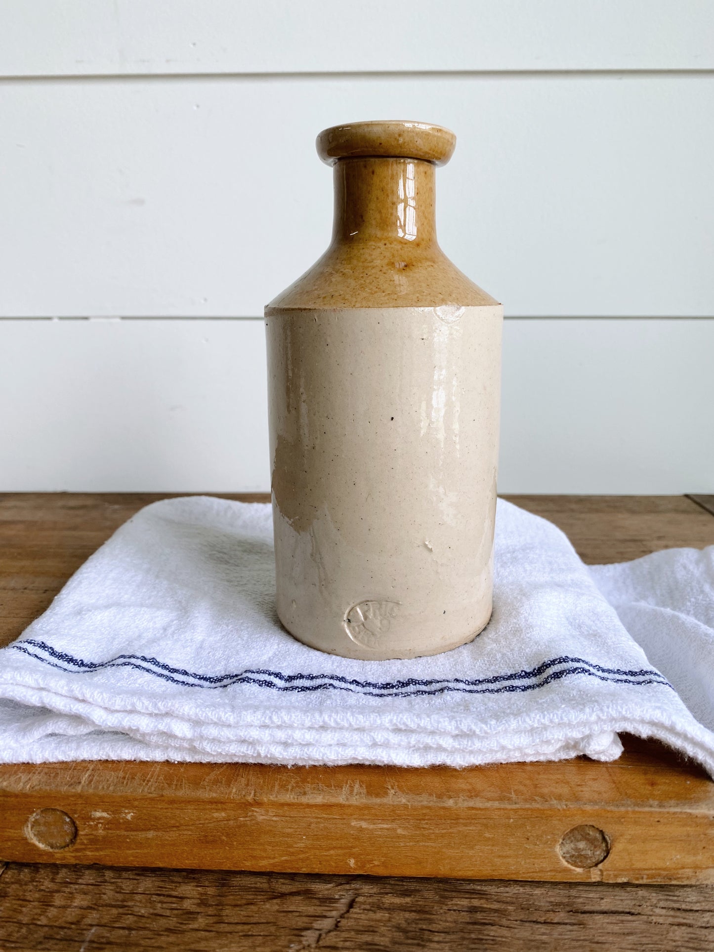 Antique Ink Stoneware Bottle