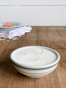 Hand Poured Sea Salt & Freesia in a Vintage Restaurant Ware Bowl