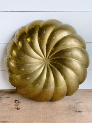 Large Vintage Flower Shaped Brass Tray