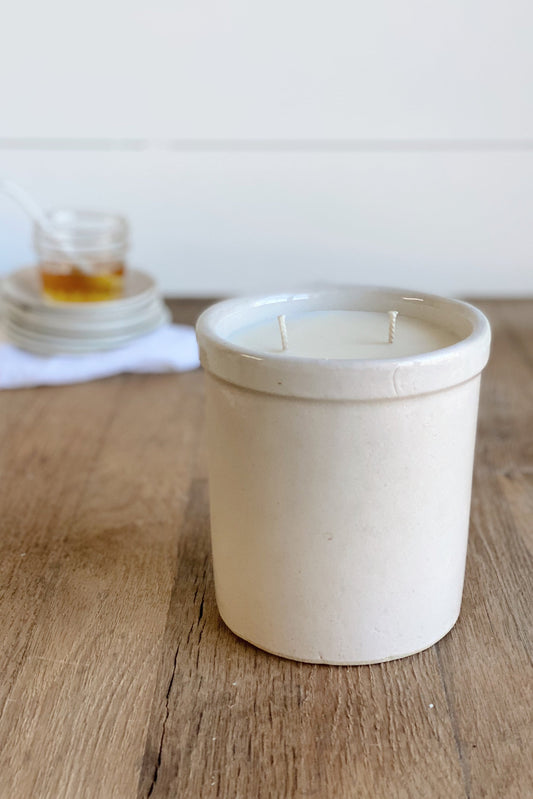 Hand Poured Spiced Honey in a Vintage Crock