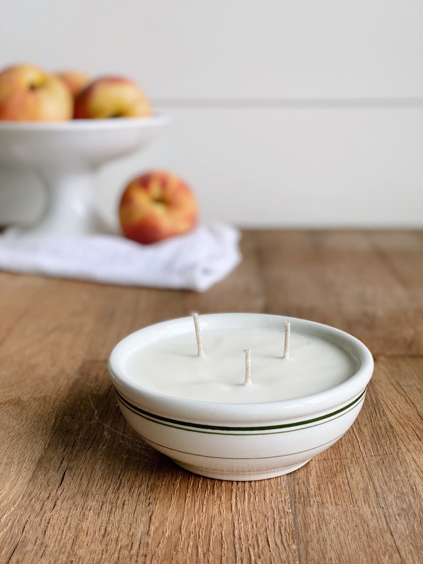 Hand Poured Peach Marmalade in a Vintage Restaurant Ware Bowl