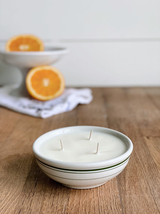 Hand Poured Orange & Peppercorn in a Vintage Restaurant Ware Bowl