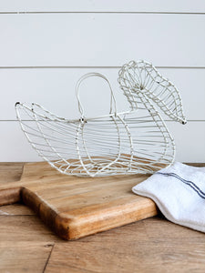 Vintage Wire Goose Egg Basket