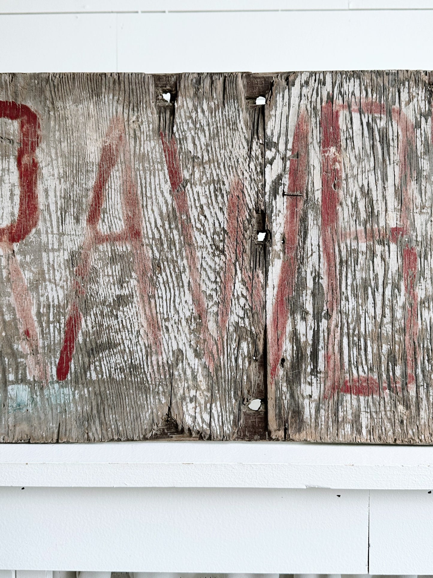 Authentic Vintage Two Sided Wood Strawberries Sign