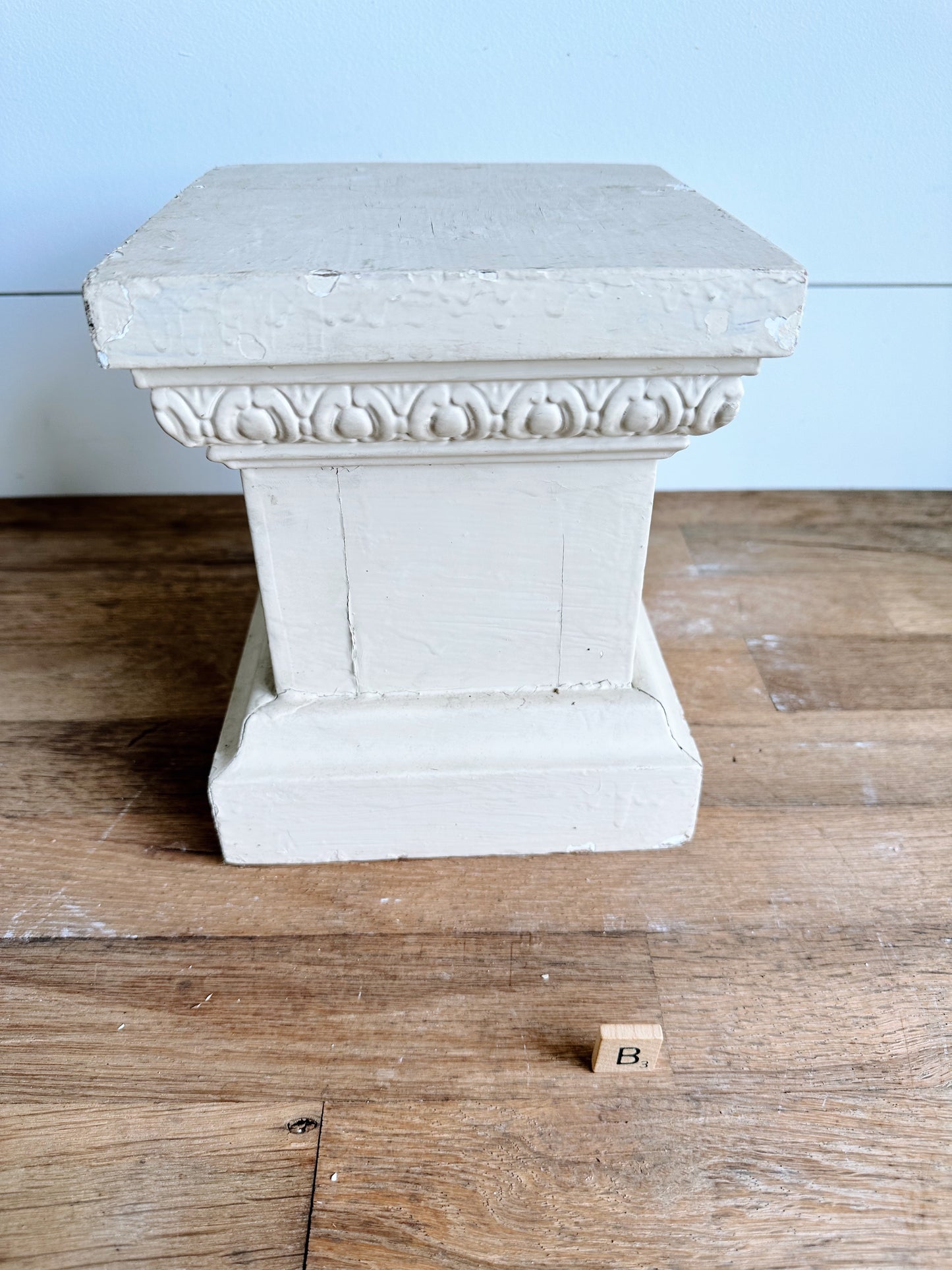 Antique Chippy Staircase Newel Post Top / Riser