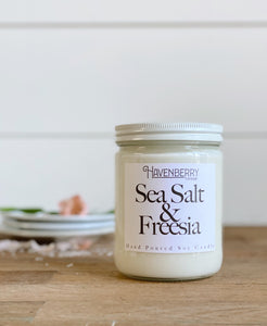 Hand Poured Sea Salt & Freesia Candle