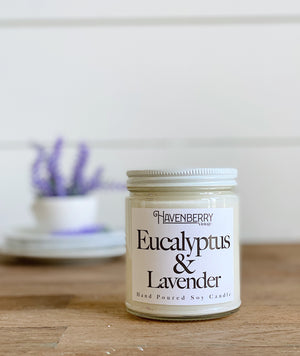 Hand Poured Eucalyptus & Lavender Candle